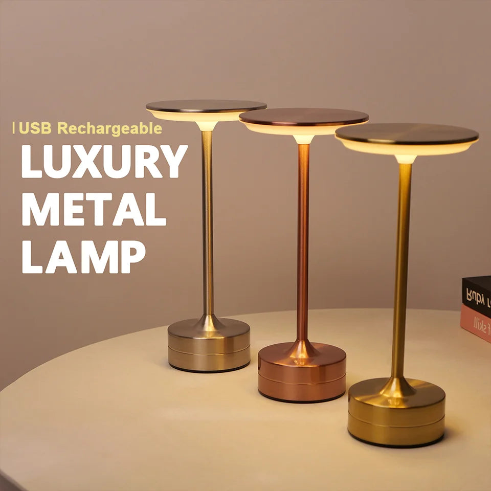 LED Touch Table Lamp – USB Rechargeable Portable Night Light