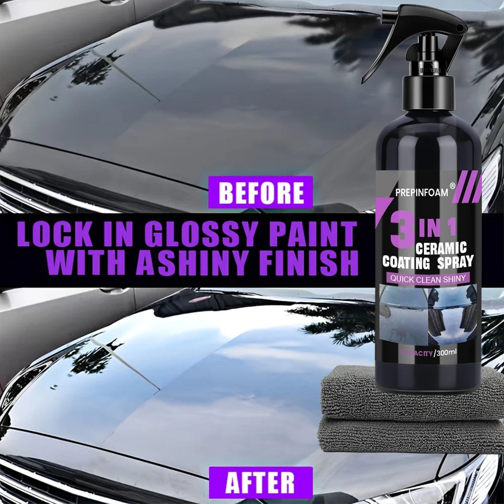 3-in-1 Car Ceramic Nano Coating  Hydrophobic Paint Polish & Protection