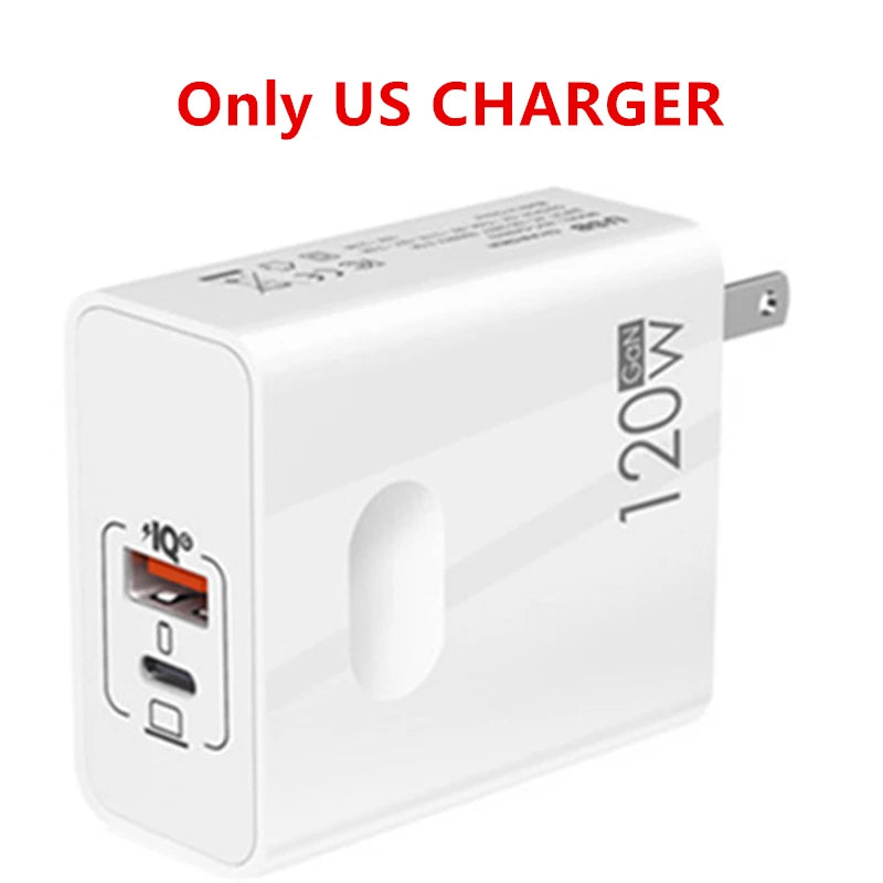 120W USB-C Fast Charger (PD + QC3.0)
