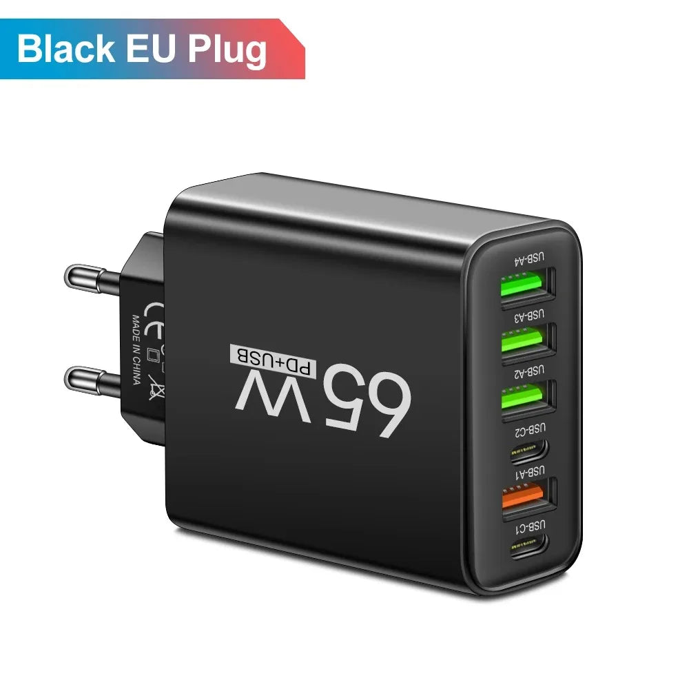 65W Multi-Port USB-C Fast Charger (EU/US)