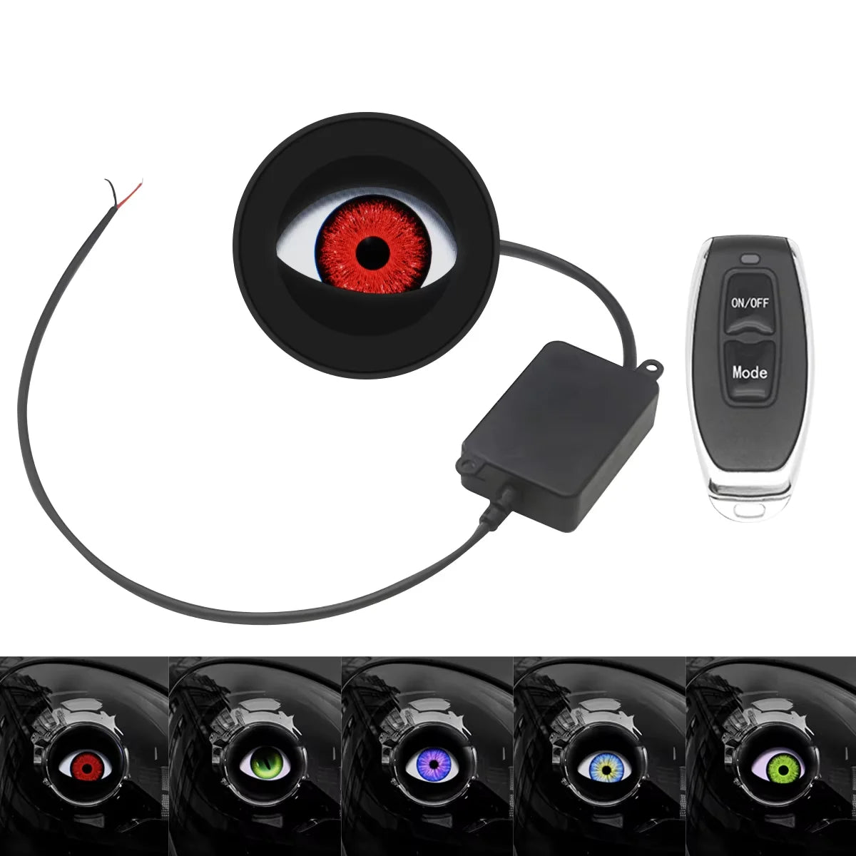 3-Devil’s Eye LED billygter (12V) med fjernbetjening – til retrofit og styling