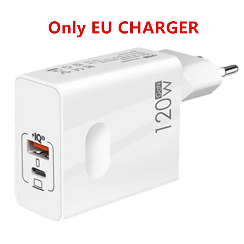 120W USB-C Fast Charger (PD + QC3.0)