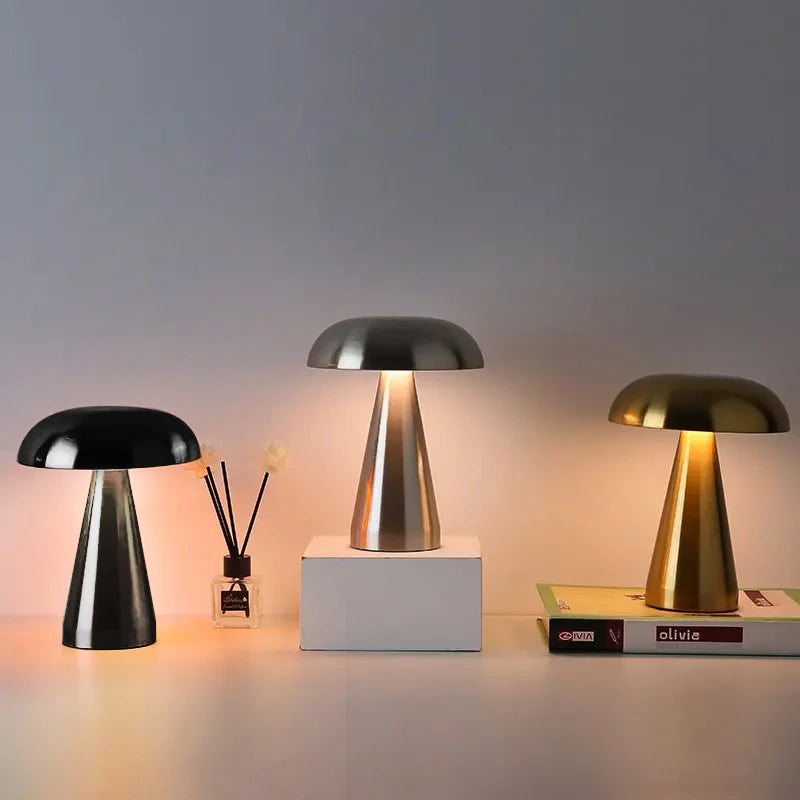 Retro LED Touch Table Lamp – 3 Colors, Rechargeable, Bedside & Outdoor Light
