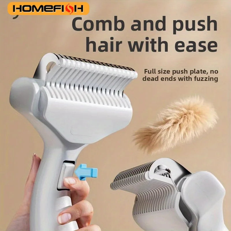 Floating Stainless Steel Pet Hair Removal Brush (Curved Design)