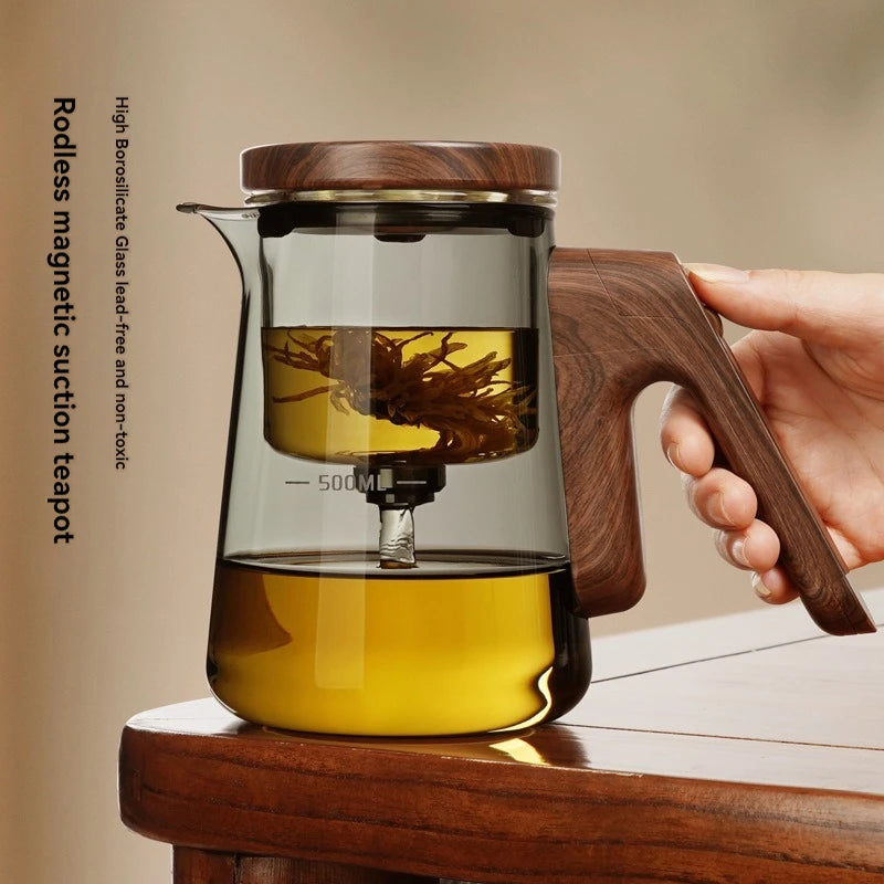 Magnetic Glass Teapot with Infuser – Elegant Smart Tea Maker for Perfect Brewing 🍵✨