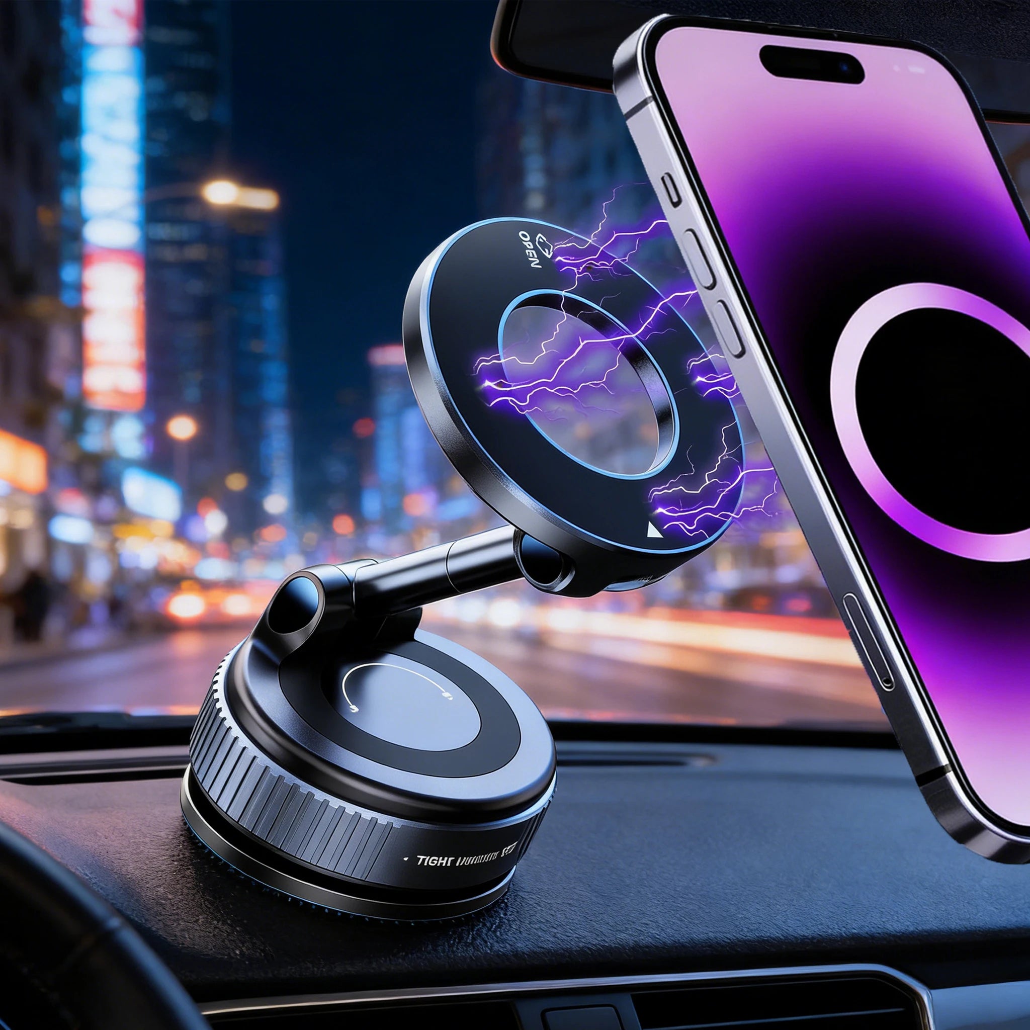 Strong Magnetic 360° Vacuum Suction Foldable Car Phone Holder