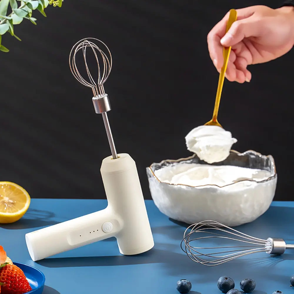 1PCS Wireless Electric Food Mixer – 3-Speed Egg Beater & Cream Mixer