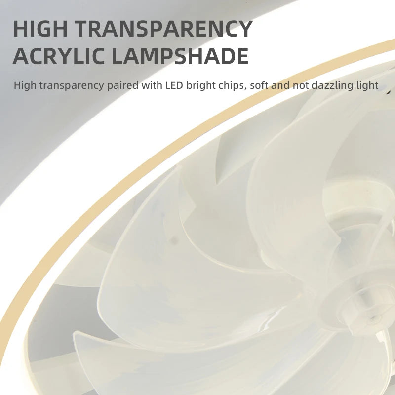 Ceiling Fan Light – Modern LED, Remote Control, Bedroom/Living Room Use