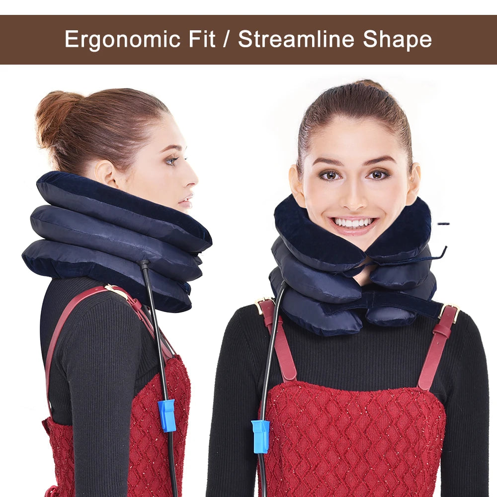 Inflatable 3-Layer Neck Brace for Pain Relief