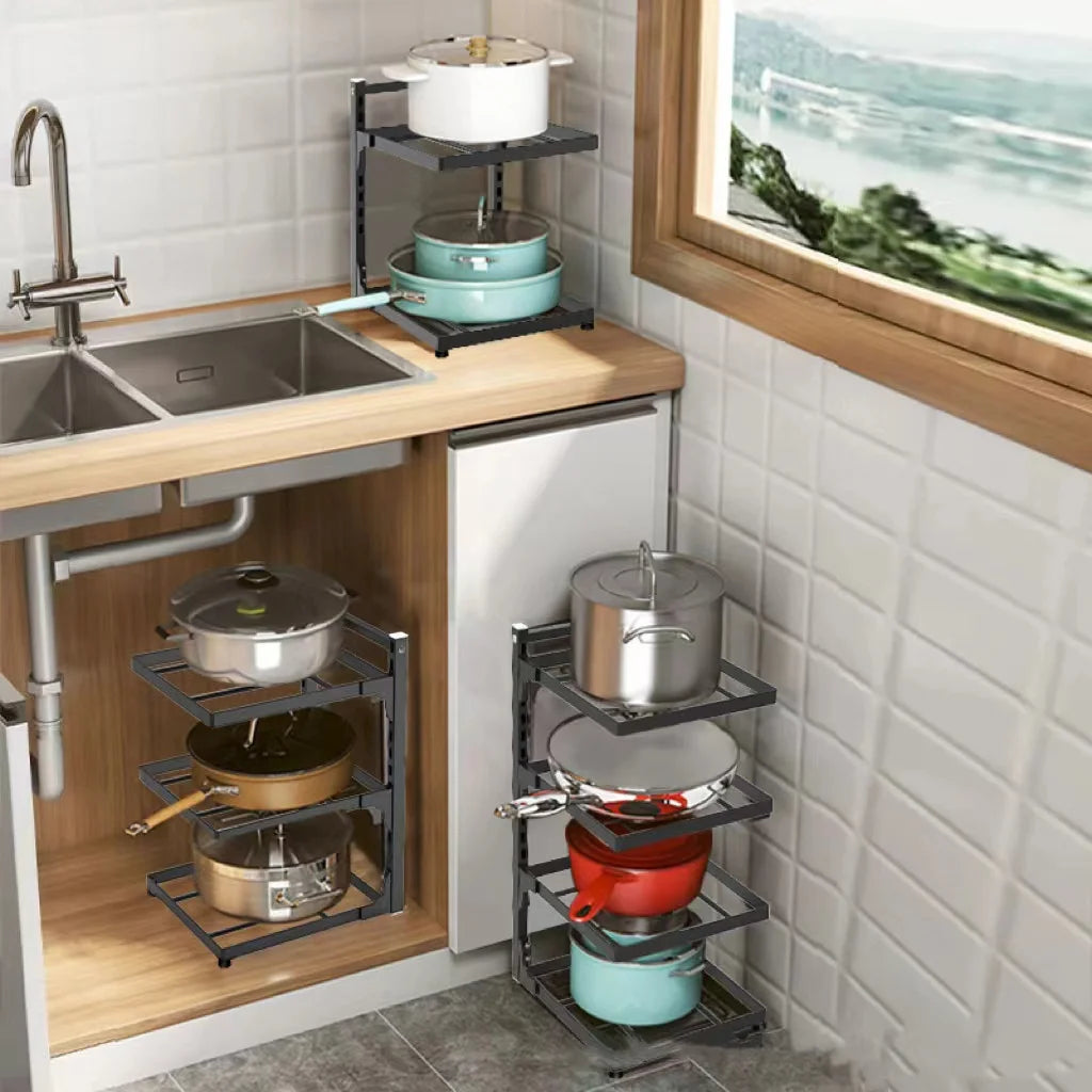 Kitchen Sink & Stove Multi-Layer Adjustable Storage Rack