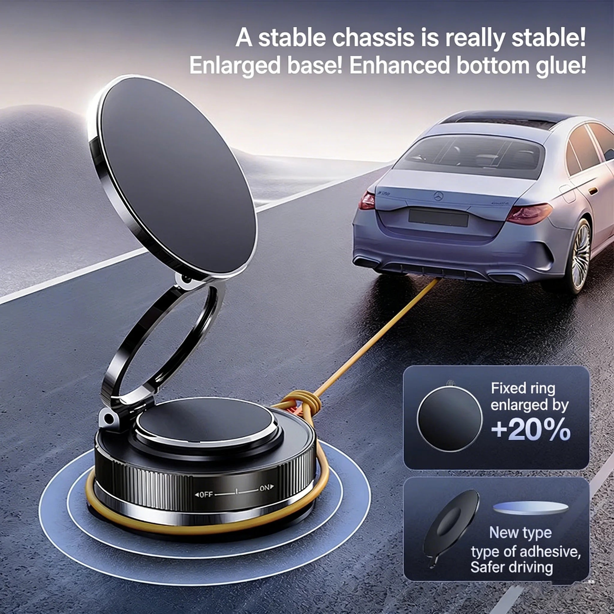 Magnetic 360° Rotatable Foldable Suction Cup Car Phone Holder