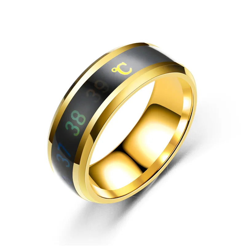 Titanium Steel Mood Ring – Temperature & Emotion Sensitive Couple Ring, Waterproof Jewelry for Men & Women