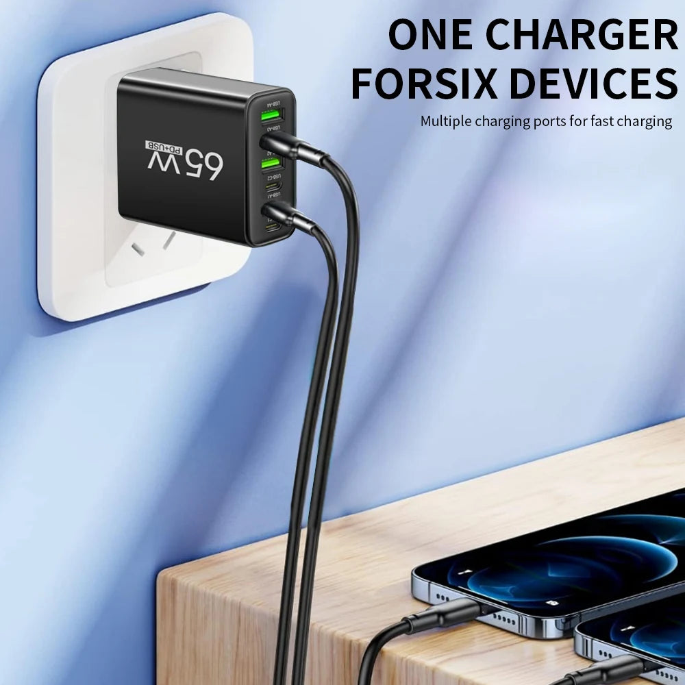 65W Multi-Port USB-C Fast Charger (EU/US)
